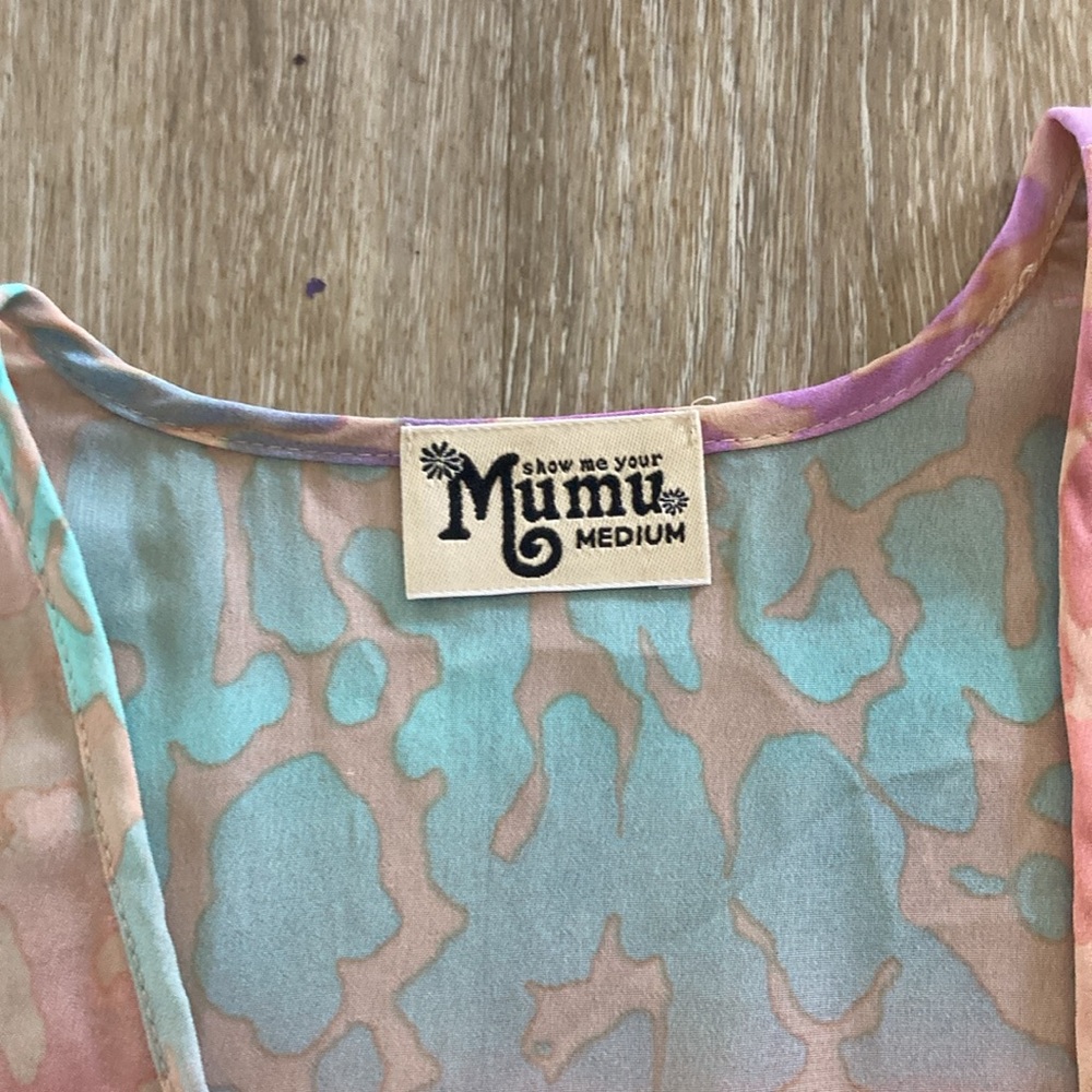 Pastel Cheetah Show Me Your Mumu Sheer Tunic - Picture 2 of 4